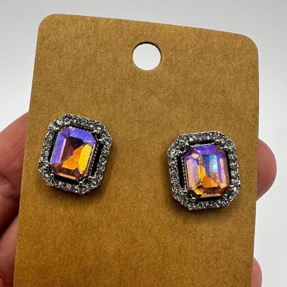 SALE! Colorful rhinestone and CZ statement stud earrings! - Picture 2 of 11